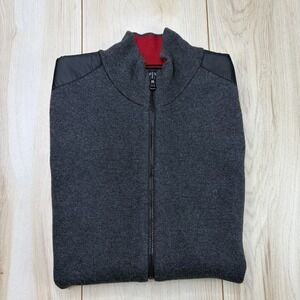 Victorinox Men Performance Tailored Fit Full Zip Vest Gray Medium Cotton Pockets